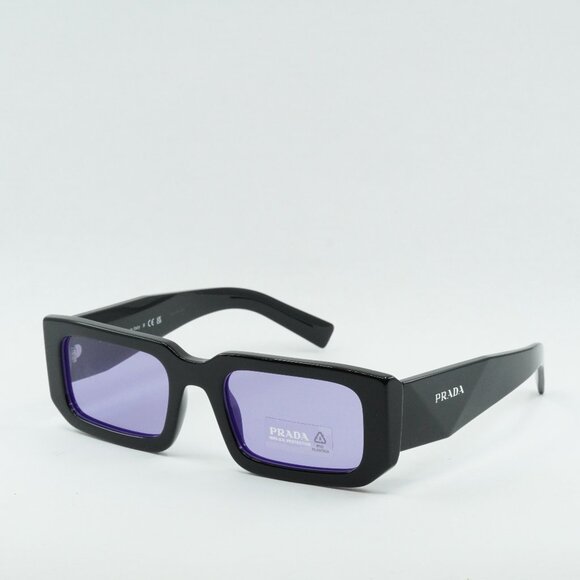 🕶️ New Prada PR06YS 02Z01O Sunglasses - Black Blue Frame, Violet Lenses - Picture 1 of 10